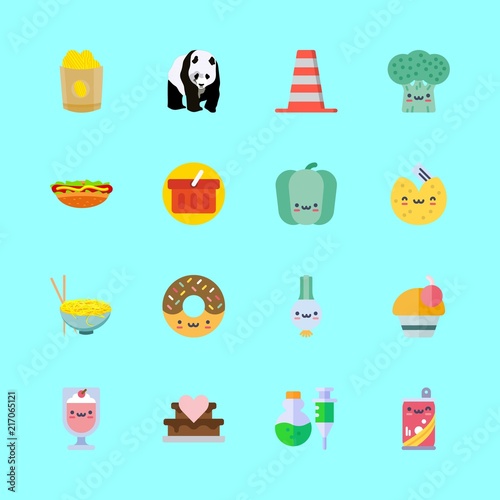food icons set. capsicum, caffeine, special and climb graphic works
