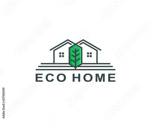 eco home logo template vector illustration