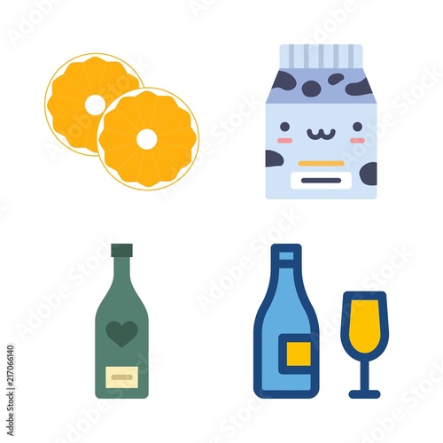 4 drink icons set