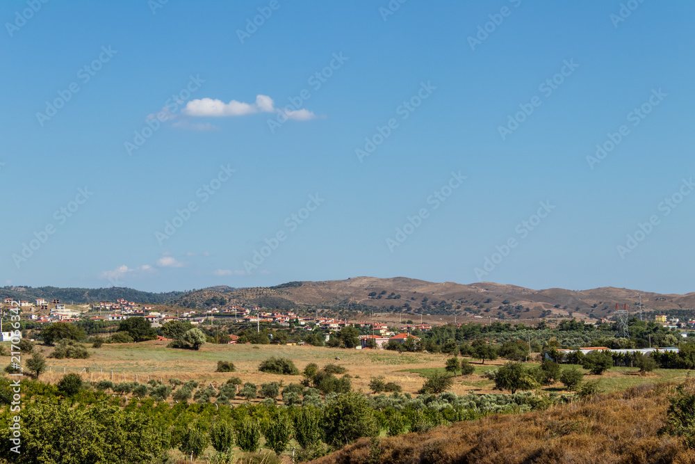 a distant wide landscape shoot from a mountain