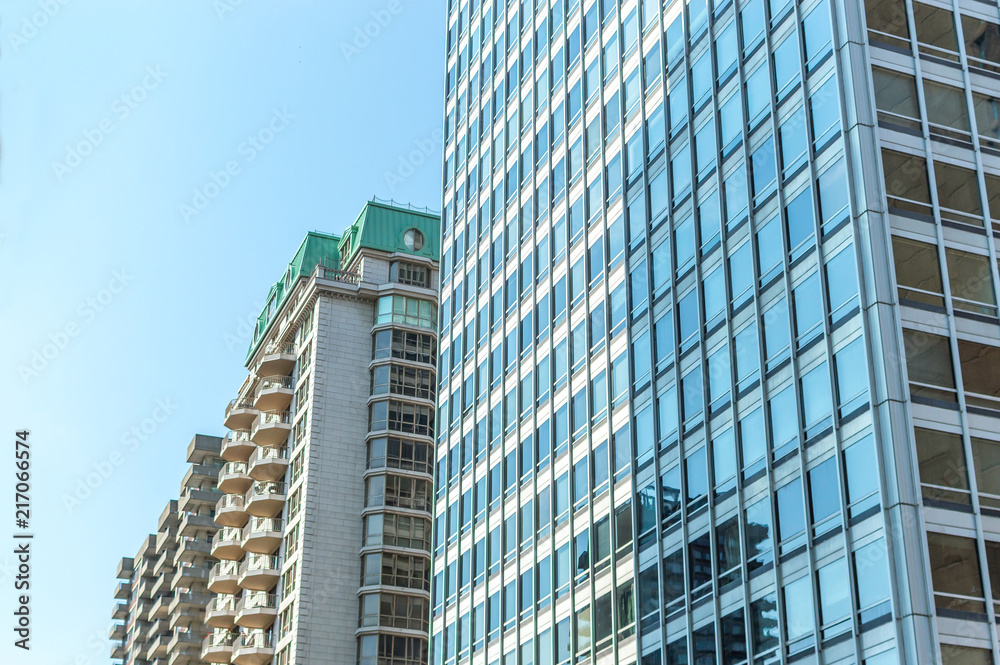 Modern condo buildings with huge windows in Montreal downtown, Canada. Modern condo buildings with huge windows in Montreal downtown, Canada.