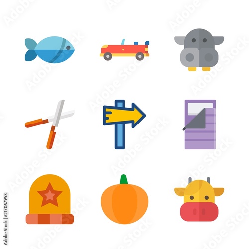 9 nature icons set