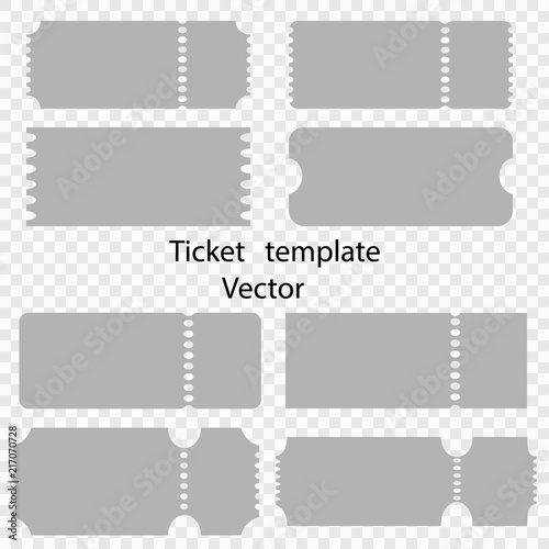 Tickets vector on an isolated background, templates. Tickets to the cinema, theater, circus.