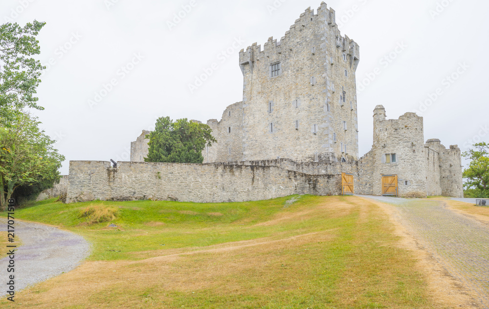 Medieval castle in Killarney national park in summer