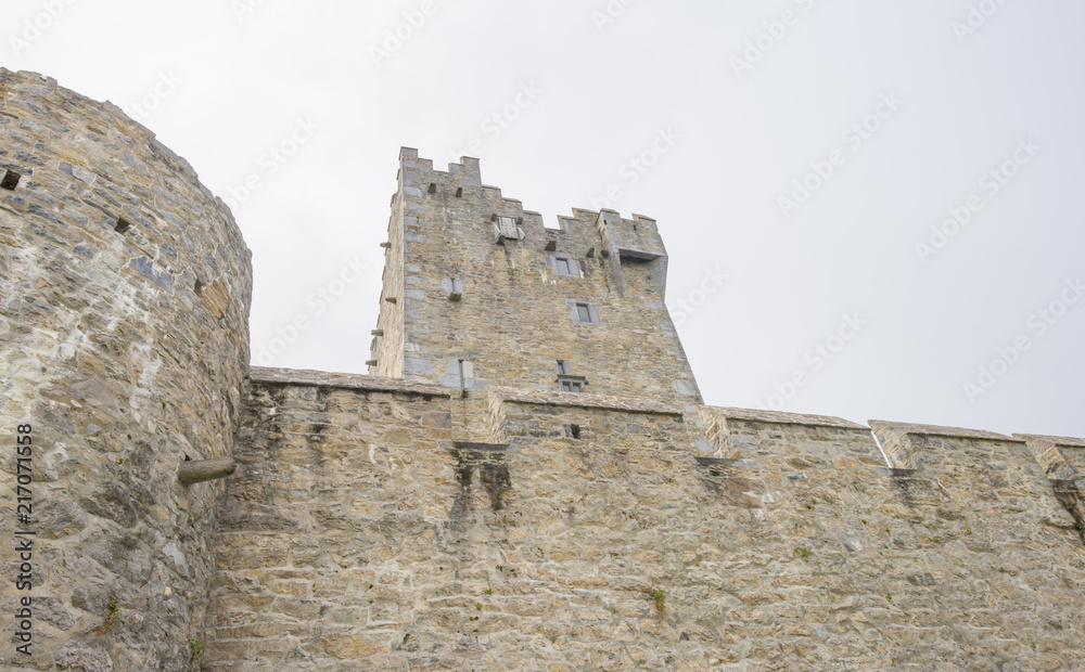 Medieval castle in Killarney national park in summer
