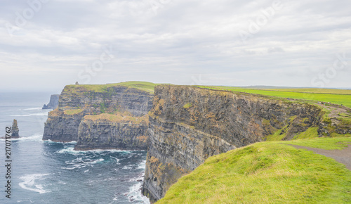 Coastline of the sea Cliffs of Moher along the Atlantic Ocean 