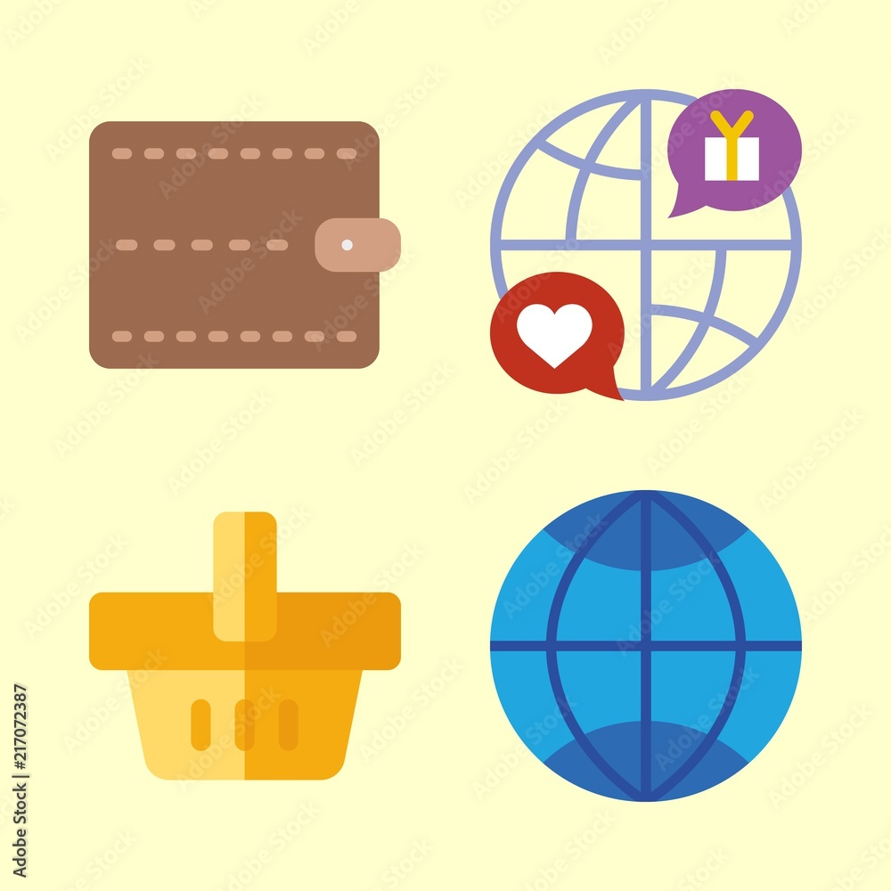 4 shopping icons set