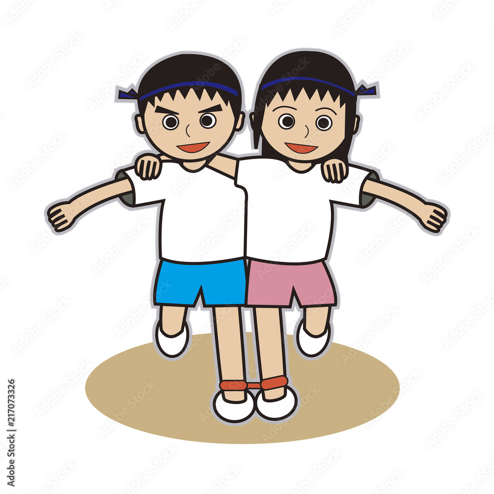 二人三脚 Stock イラスト Adobe Stock