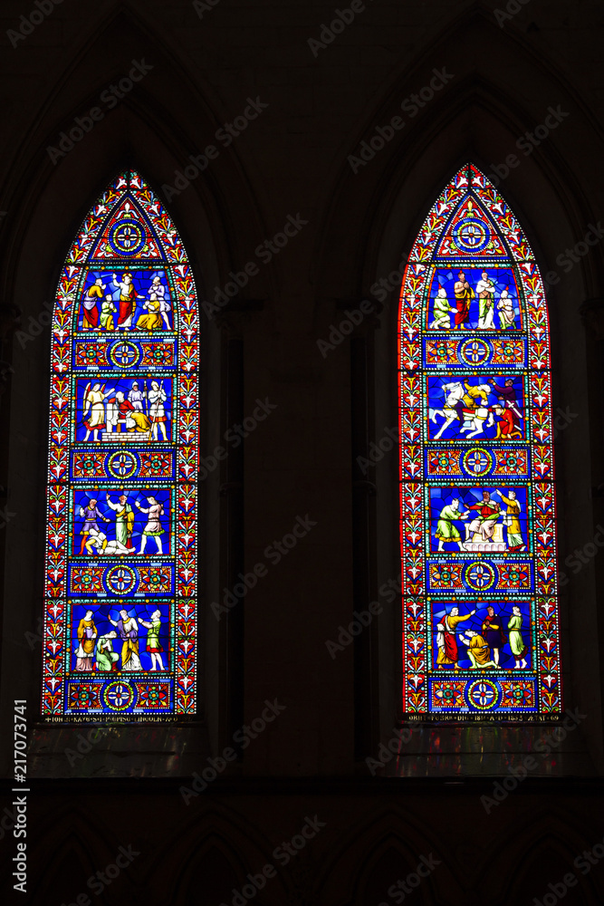 Stained Glass Windows In Lincoln Cathedral Stock Photo Adobe Stock