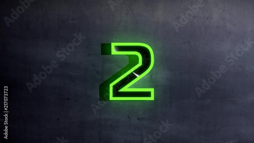 Green Number Two - Animation - 3d Rendering