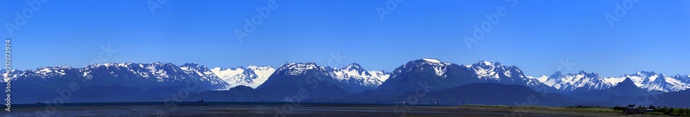 Panorama of Kachemak Bay and Mountains from Homer, Alaska