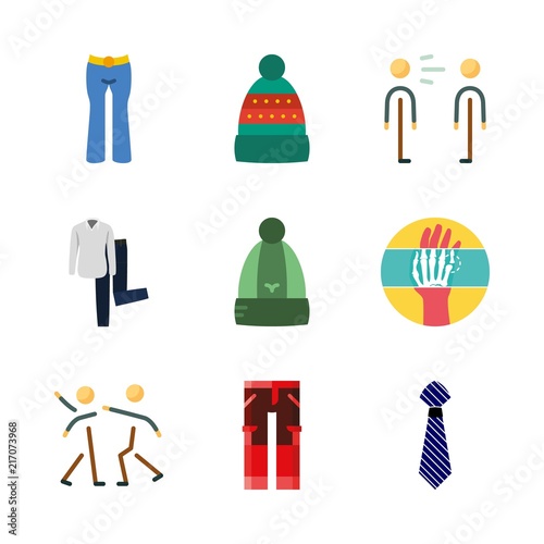 9 human icons set