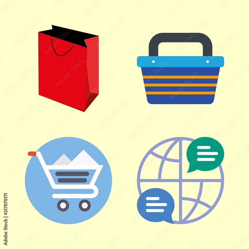 4 shopping icons set