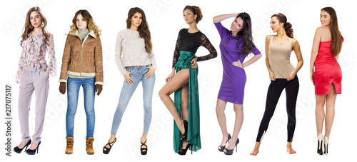 Collage of young women in different clothes
