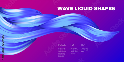 Wave Liquid. Abstract Background with Fluid Shapes. Trendy Vector Illustration EPS10 for Your Design. Creative Interweaving. Color Liquid Shapes with Flow Effect for Business Card, Banner, Cover. Art.