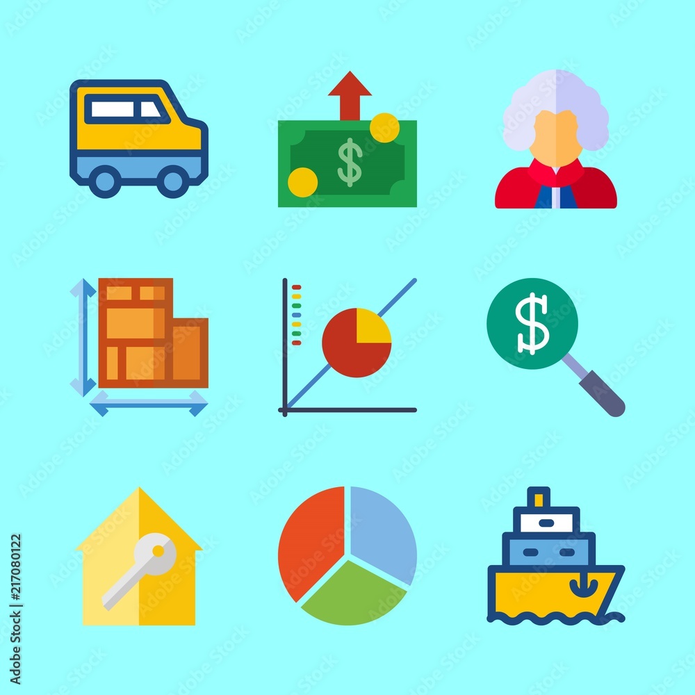 business vector icons set. judge, van, money and plans in this set business vector icons set. judge, van, money and plans in this set