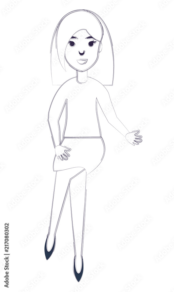 cartoon designer woman icon
