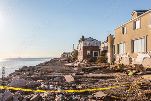 destroyed territory after Sandy Hurricane un New York photo