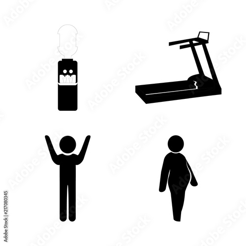 human vector icons set. watery, treadmill, pray and pregnant in this set