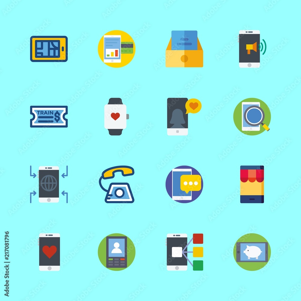 16 telephone icons set 16 telephone icons set
