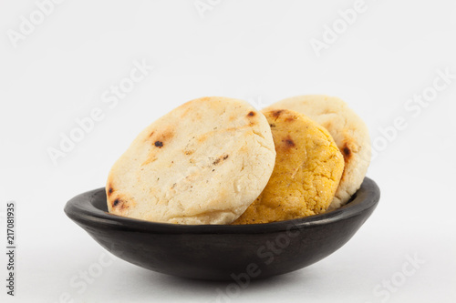 Roasted traditional South American corn arepa