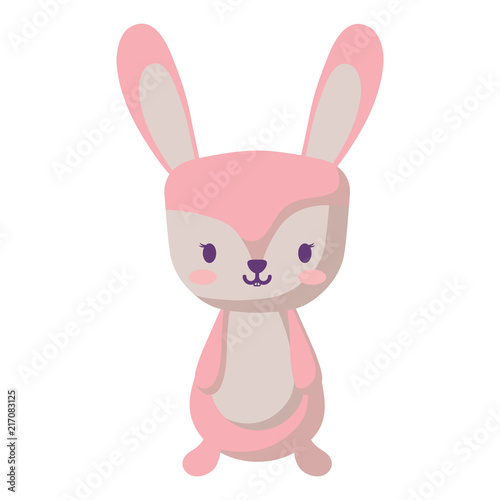 cute rabbit icon over white background, vector illustration