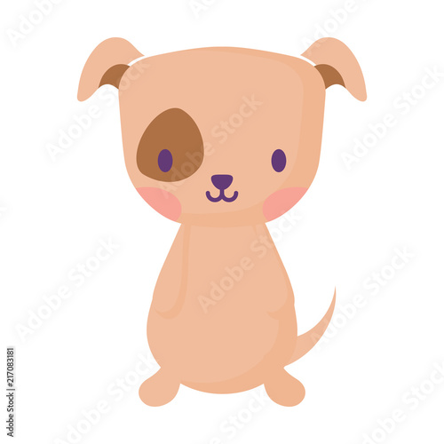cute dog icon over white background, vector illustration