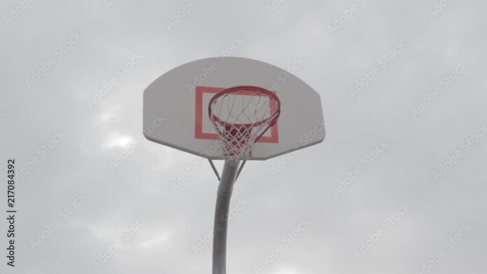 Medium shot of basketball hoop and net Medium shot of basketball hoop and net