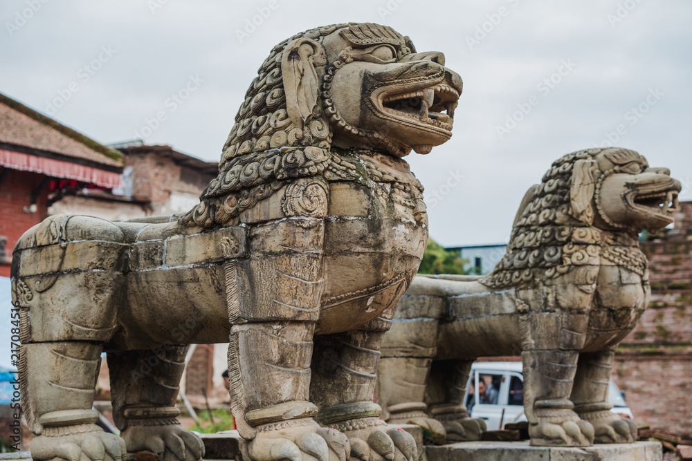 Ancient Stone Carving Sculptures in Bhaktapur Durbar Square Ancient Stone Carving Sculptures in Bhaktapur Durbar Square
