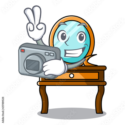 Photographer dressing table mascot cartoon