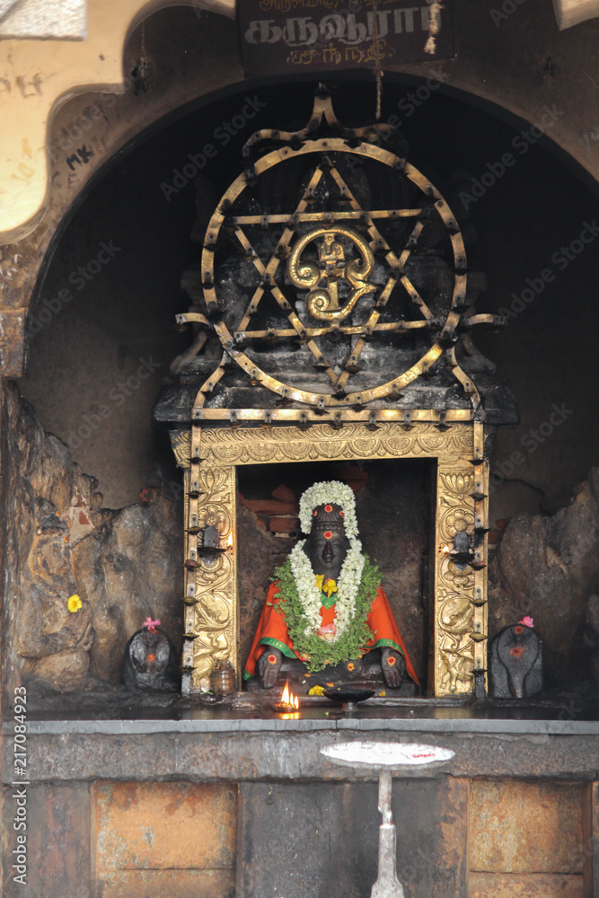 Hindu God seen at the Tanjavur Brihadeshwara Temple, TamilNadu. India