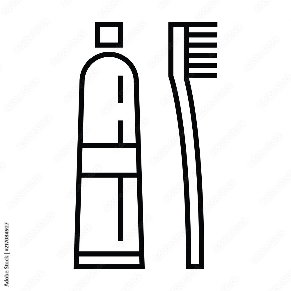 toothpaste icon with outline and line style toothpaste icon with outline and line style