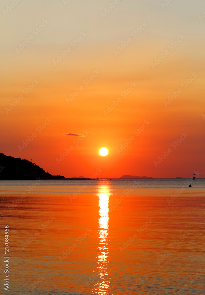 Photo landscape sunset at the sea