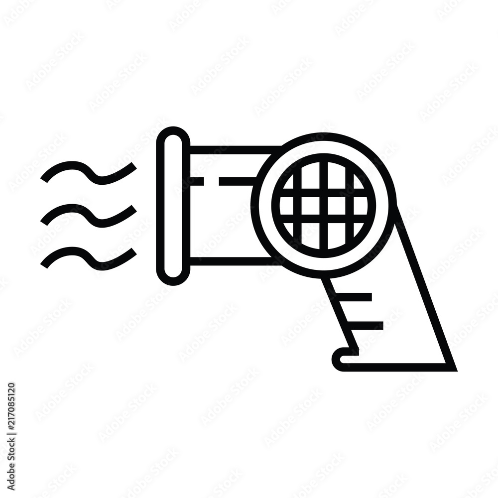 hair dryer icon single isolated with outline line hair dryer icon single isolated with outline line