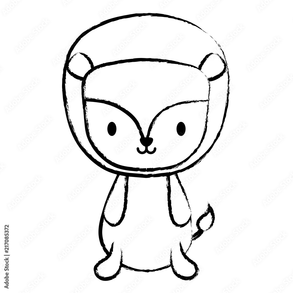 cute lion icon over white background, vector illustration cute lion icon over white background, vector illustration