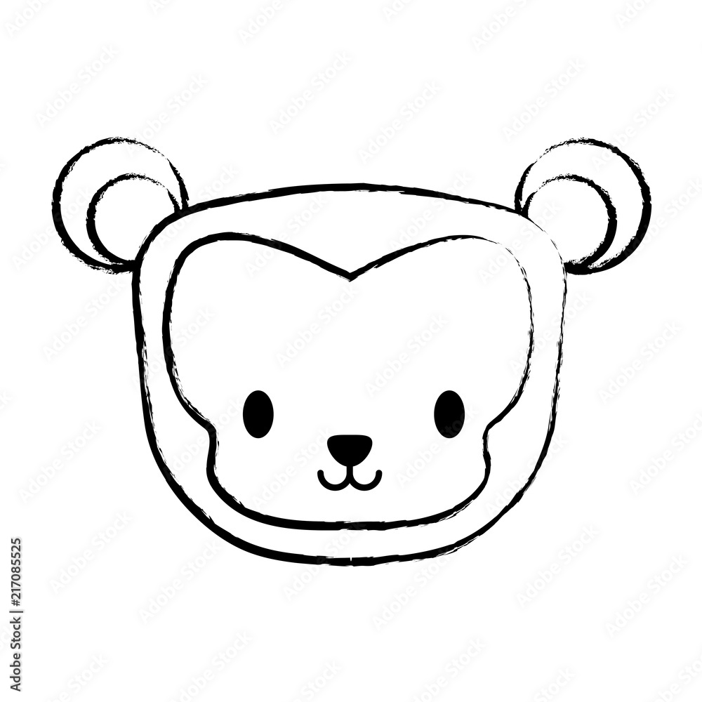 cute monkey icon over white background, vector illustration