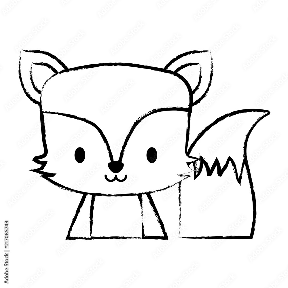 Fototapeta premium cute fox icon over white background, vector illustration