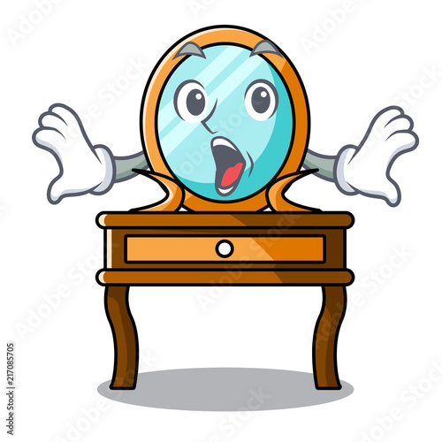 Surprised dressing table mascot cartoon