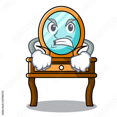 Angry dressing table mascot cartoon