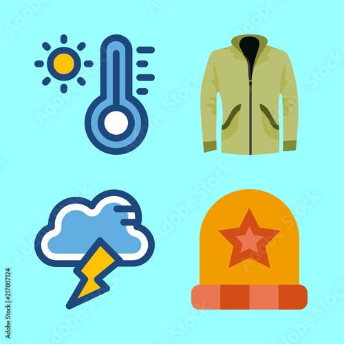 weather icons set. thundercloud, thundery, wool and isolated graphic works