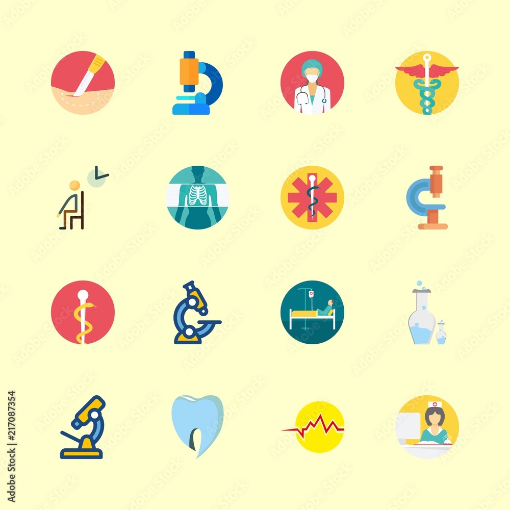 hospital vector icons set. dentist logo, hospital logo, chemistry and microscope in this set hospital vector icons set. dentist logo, hospital logo, chemistry and microscope in this set