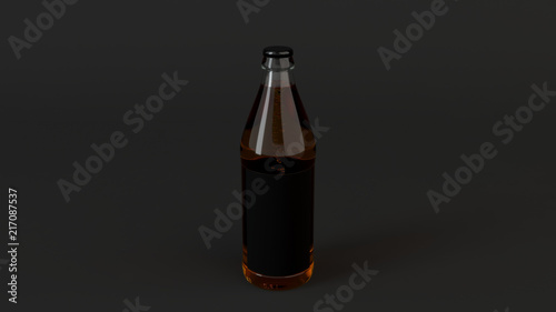 Mock up of beer bottle with blank label