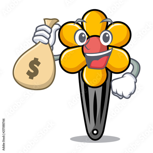 With money bag hair clip character cartoon