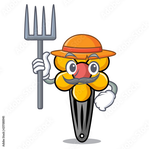 Farmer hair clip character cartoon