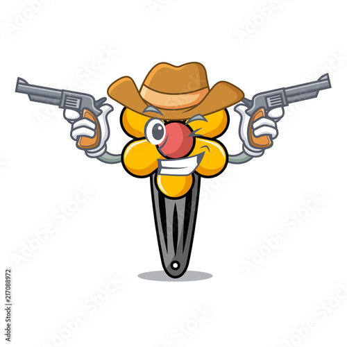 Cowboy hair clip character cartoon
