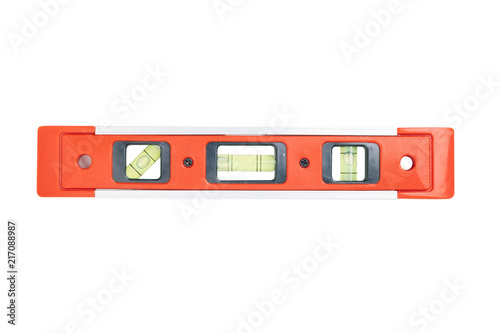 Spirit level tool isolated on white background with clipping path.
