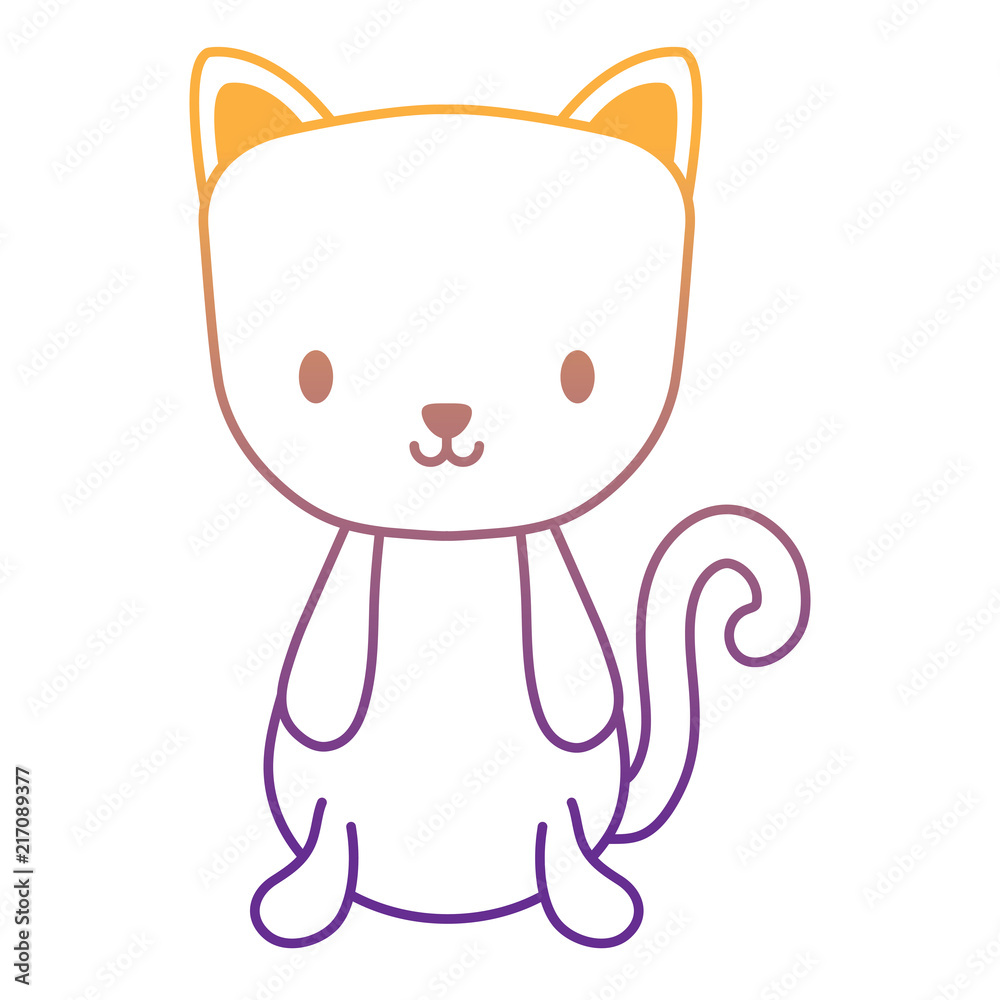cute cat icon over white background, vector illustration