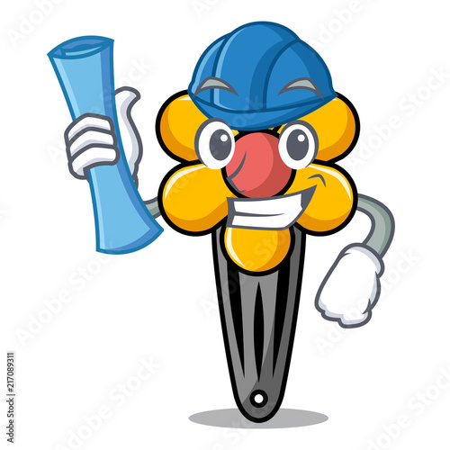 Architect hair clip character cartoon