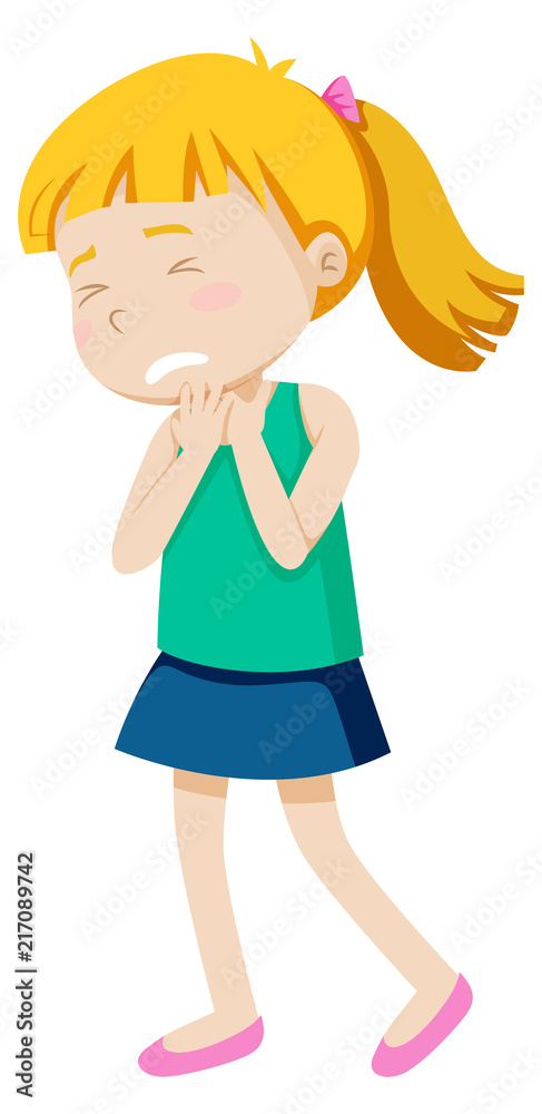 A girl wtih sore throat A girl wtih sore throat