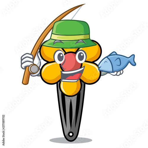 Fishing hair clip mascot cartoon